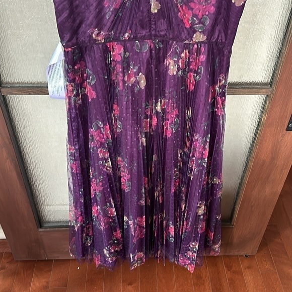 Ieena for Mac Duggal Purple Floral Cap Sleeve A-Line Tulle Dress NEW Size 8 $398 - Picture 10 of 11